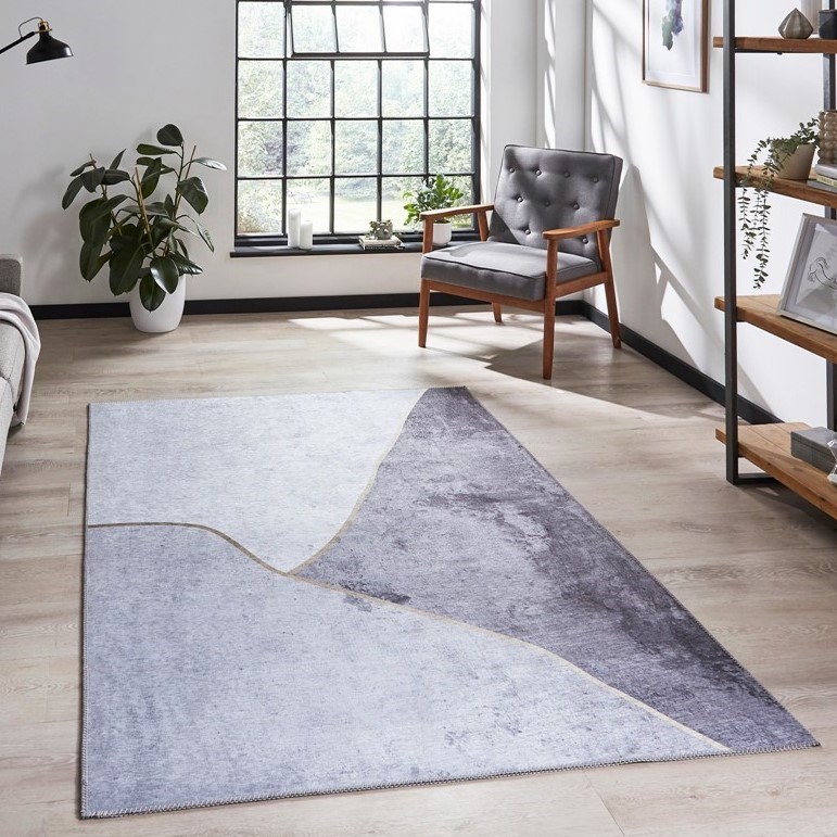 Force K7279 Abstract Rugs in Grey Gold